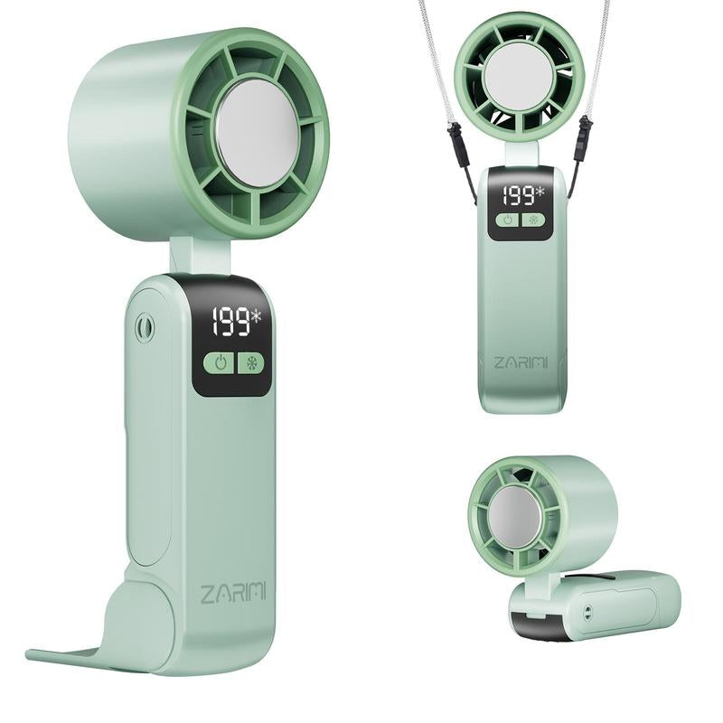 【Tiktok Shop Super Deal】Portable Handheld Fan Turbo for Travel, Mini Personal Rechargeable Fans, Extreme Ice Cooling Plate,Led Display, HD Display & Lanyard, 1-100 Speed,Up to 20H Use,Foldable Lash Fan,Perfect Gifts for Women,Child
