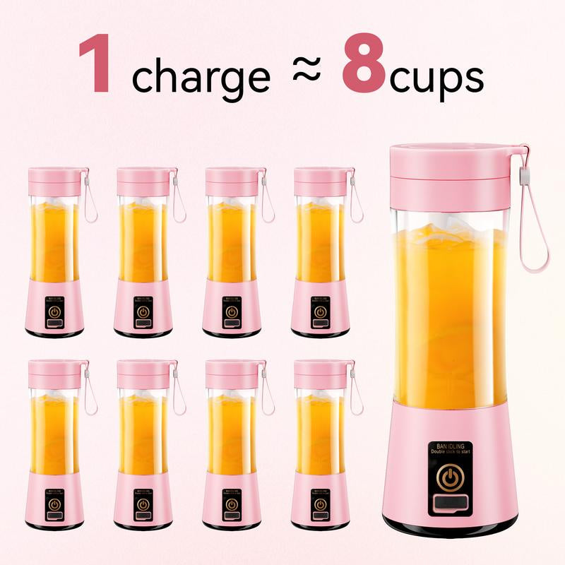 Portable Mixing Cup, Electric USB Juicer, Mini Blender, Suitable for Milkshakes and Smoothies, Juice, 12.85 Ounces, 2000 Mah, 6 Blades with Safety Lock, Food-Grade PP, Easy to Clean, Very Suitable for Travel-Enjoy Fresh Juice Anytime, Anywhere.