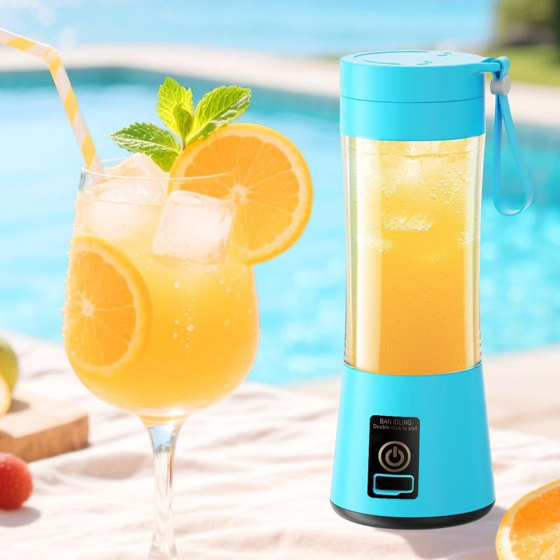 Portable Mixing Cup, Electric USB Juicer, Mini Blender, Suitable for Milkshakes and Smoothies, Juice, 12.85 Ounces, 2000 Mah, 6 Blades with Safety Lock, Food-Grade PP, Easy to Clean, Very Suitable for Travel-Enjoy Fresh Juice Anytime, Anywhere.
