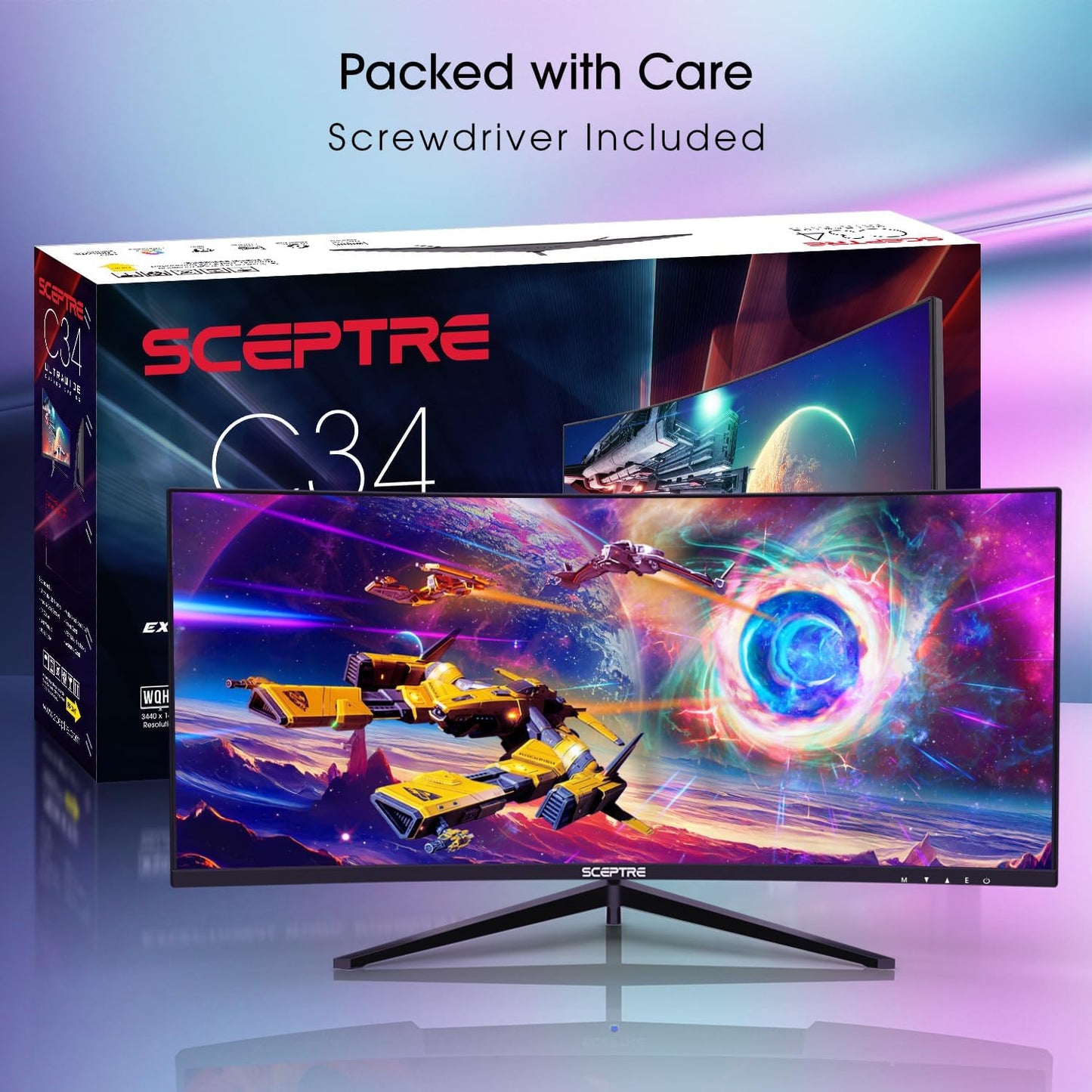 30-Inch Curved Ultra Wide Gaming Monitor, 21:9 Aspect Ratio, 2560x1080 Resolution, 200Hz Refresh Rate, Slim Design with HDMI and DisplayPort, Integrated Speakers, Metal Black (C305B-200UN1)