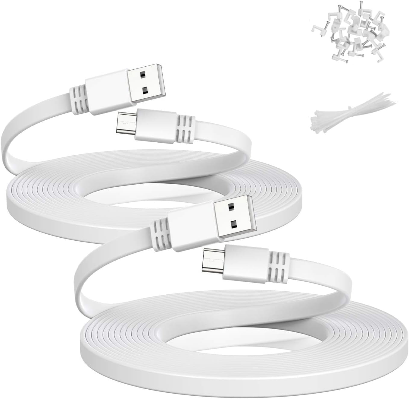 20ft Extension Cable for Wyze Cam V4 (2-Pack) - USB to Micro USB Power Cord for Wyze Cam OG, V3, V3 Pro, Blink Outdoor 3rd Gen, XT, Mini, and Indoor Security Cameras - Waterproof Charging Wire