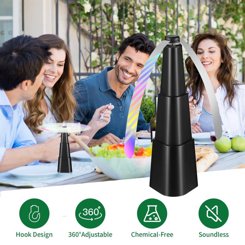 Portable Fly Fans for Tables, Fly Fan Outdoor Indoor Keep Flies Away, Table Top Fly Fan Fly Spinner with Holographic Blades, Fly Deterrent for Picnic, Restaurant, Party, Home, BBQ Fly Fan