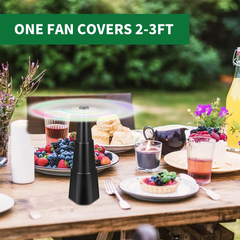 Portable Fly Fans for Tables, Fly Fan Outdoor Indoor Keep Flies Away, Table Top Fly Fan Fly Spinner with Holographic Blades, Fly Deterrent for Picnic, Restaurant, Party, Home, BBQ Fly Fan