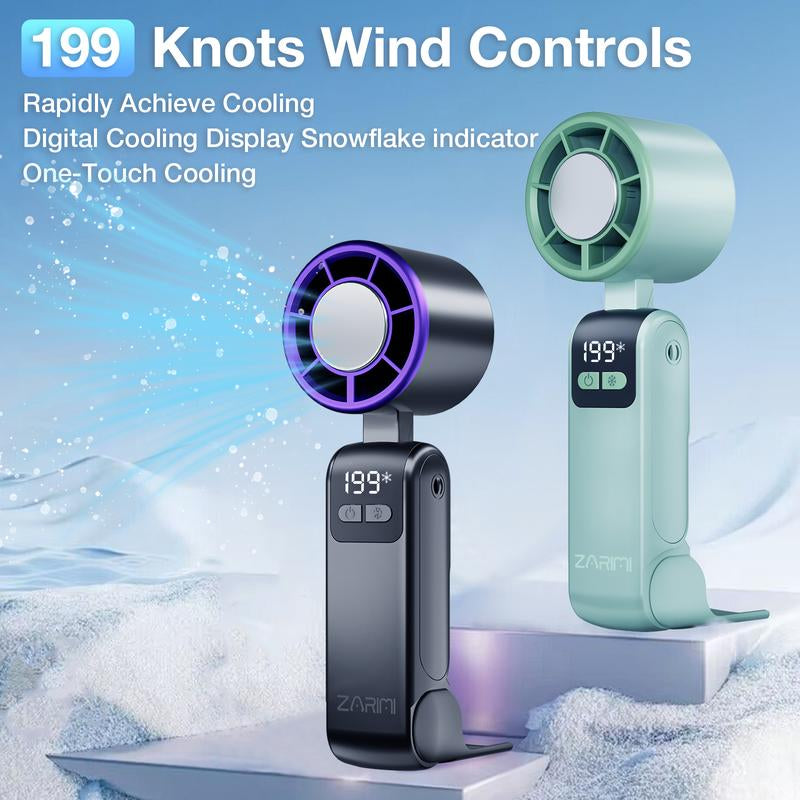 【Tiktok Shop Super Deal】Portable Handheld Fan Turbo for Travel, Mini Personal Rechargeable Fans, Extreme Ice Cooling Plate,Led Display, HD Display & Lanyard, 1-100 Speed,Up to 20H Use,Foldable Lash Fan,Perfect Gifts for Women,Child