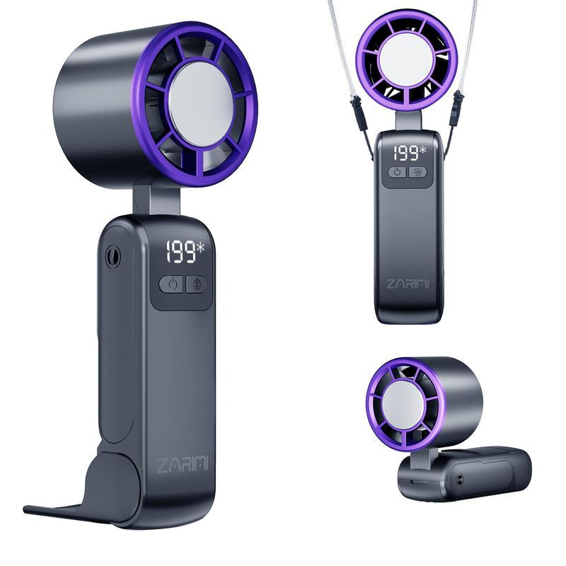 【Tiktok Shop Super Deal】Portable Handheld Fan Turbo for Travel, Mini Personal Rechargeable Fans, Extreme Ice Cooling Plate,Led Display, HD Display & Lanyard, 1-100 Speed,Up to 20H Use,Foldable Lash Fan,Perfect Gifts for Women,Child
