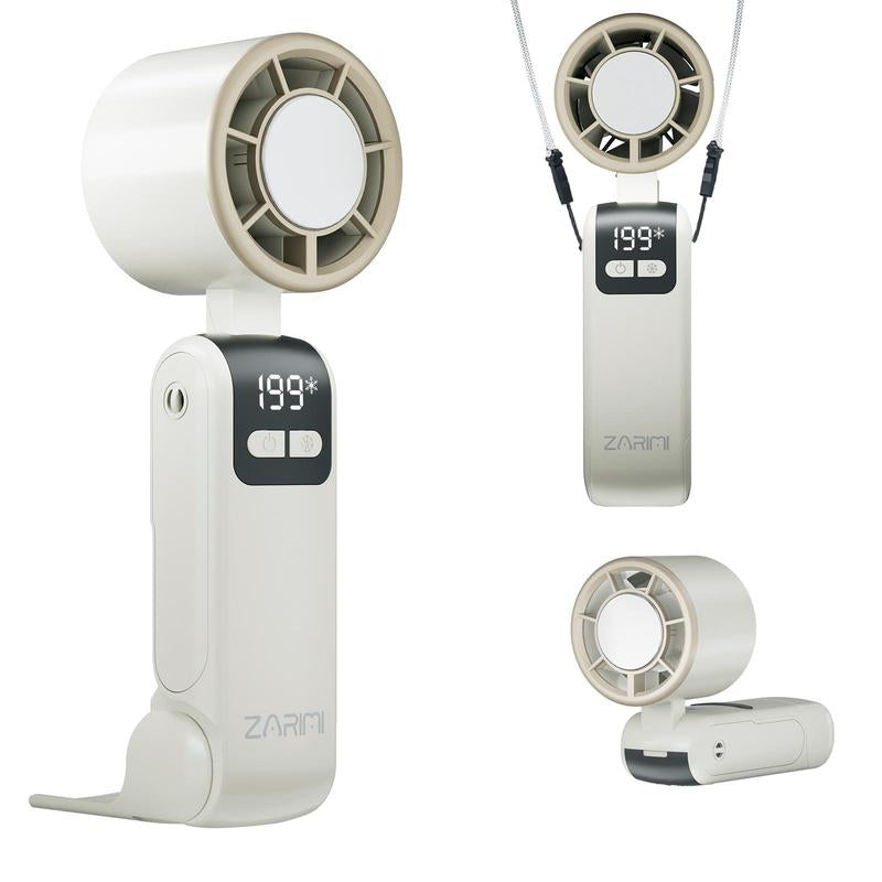 【Tiktok Shop Super Deal】Portable Handheld Fan Turbo for Travel, Mini Personal Rechargeable Fans, Extreme Ice Cooling Plate,Led Display, HD Display & Lanyard, 1-100 Speed,Up to 20H Use,Foldable Lash Fan,Perfect Gifts for Women,Child