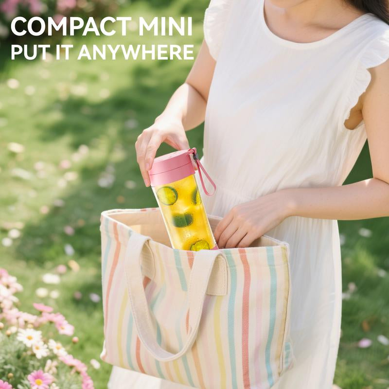 Portable Mixing Cup, Electric USB Juicer, Mini Blender, Suitable for Milkshakes and Smoothies, Juice, 12.85 Ounces, 2000 Mah, 6 Blades with Safety Lock, Food-Grade PP, Easy to Clean, Very Suitable for Travel-Enjoy Fresh Juice Anytime, Anywhere.