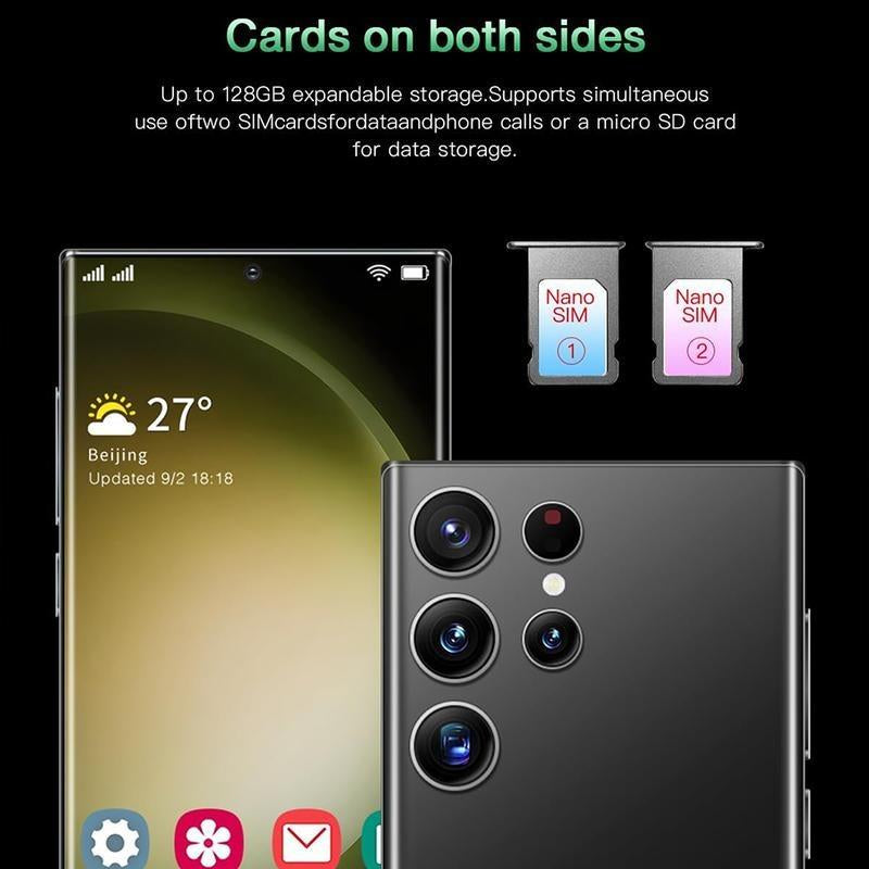 New Android Smartphone with a 6.8-Inch Display, 20Mphigh-Definition Dual Cameras, an 8-Core (4+4) Fast Processorand 128GB Expandable Storage Space. Lt Features Facialrecognition, a Touch Pen, and a Large-Capacity Battery Toensure Long-Lasting Power.
