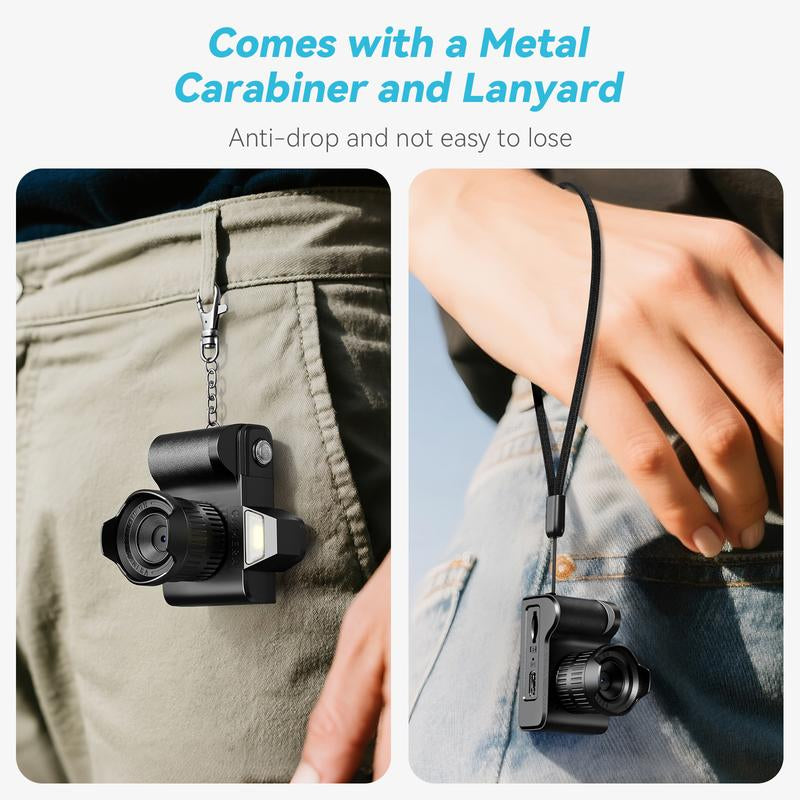 Mini Keychain Camera - Retro HD 1080P Portable Mini Digital Camera | 64GB SD Card Included, Tiny Pocket Cam for Travel, Study & Daily Recording