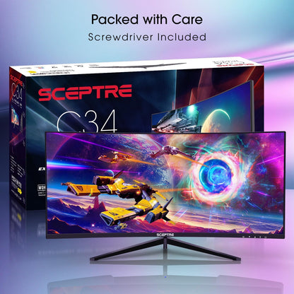 30-Inch Curved Ultra Wide Gaming Monitor, 21:9 Aspect Ratio, 2560x1080 Resolution, 200Hz Refresh Rate, Slim Design with HDMI and DisplayPort, Integrated Speakers, Metal Black (C305B-200UN1)