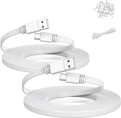 20ft Extension Cable for Wyze Cam V4 (2-Pack) - USB to Micro USB Power Cord for Wyze Cam OG, V3, V3 Pro, Blink Outdoor 3rd Gen, XT, Mini, and Indoor Security Cameras - Waterproof Charging Wire