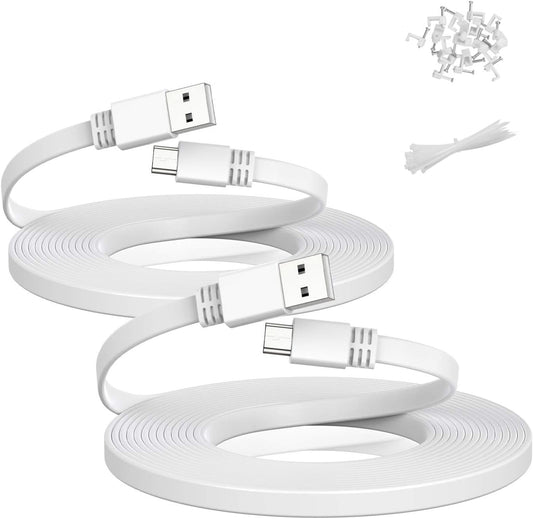 20ft Extension Cable for Wyze Cam V4 (2-Pack) - USB to Micro USB Power Cord for Wyze Cam OG, V3, V3 Pro, Blink Outdoor 3rd Gen, XT, Mini, and Indoor Security Cameras - Waterproof Charging Wire