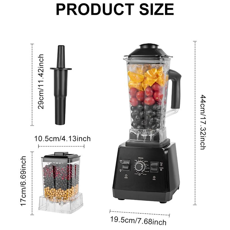 Professional 68Oz (2L) Kitchen Blender & Grinder - 2400W Peak/1000W, 25000RPM - Crush Ice, Make Smoothies, Sorbet, Shakes & Grind - 15 Speeds, Easy Countertop Blender