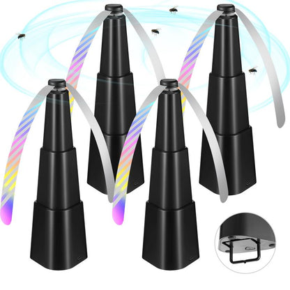 Portable Fly Fans for Tables, Fly Fan Outdoor Indoor Keep Flies Away, Table Top Fly Fan Fly Spinner with Holographic Blades, Fly Deterrent for Picnic, Restaurant, Party, Home, BBQ Fly Fan