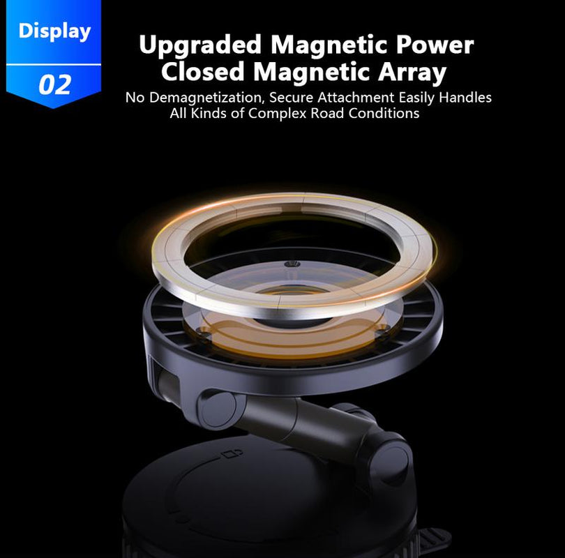 Upgraded 360° Nano Gel Vacuum Magnetic Phone Holder, Car Phone Holder for Magsafe[108+Lbs Strongest Suction & 3000Gf Strongest Magnetic], Suction Cup Phone Mount for Car/For Iphone 11-16 Pro Max Adsorption Car Holder