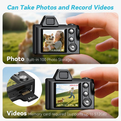 Mini Keychain Camera - Retro HD 1080P Portable Mini Digital Camera | 64GB SD Card Included, Tiny Pocket Cam for Travel, Study & Daily Recording